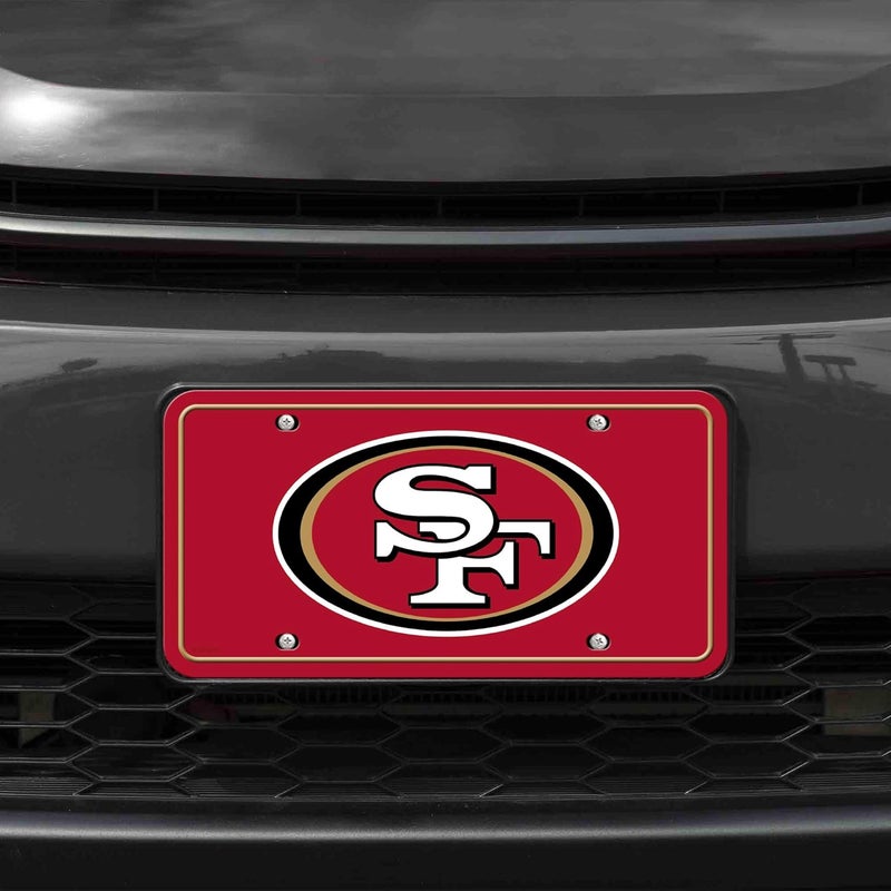 UNIQUELY ORIGINAL STORE علامة معدنية للسيارة بشعار فريق سان فرانسيسكو 49ers من دوري NFL 6" × 12" - رائعة للشاحنة/السيارة/SUV - Image 2